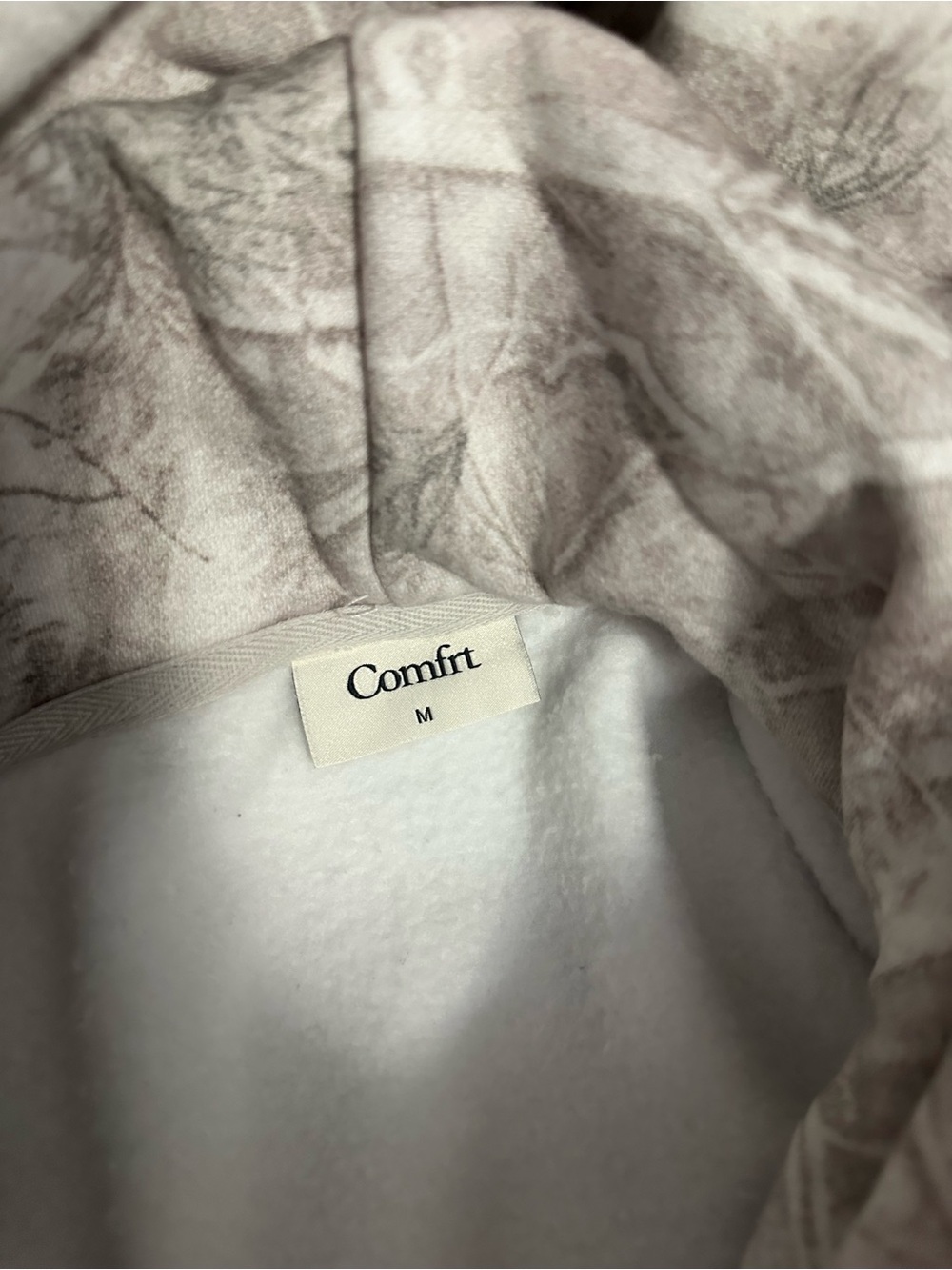 Comfrt Beige Gray camo Printed Hoodie - Picture 11 of 12